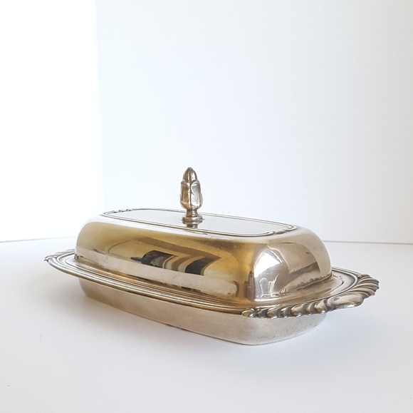 Oneida Kitchen Oneida Ltd Silversmiths Silver Plated Butter Dish